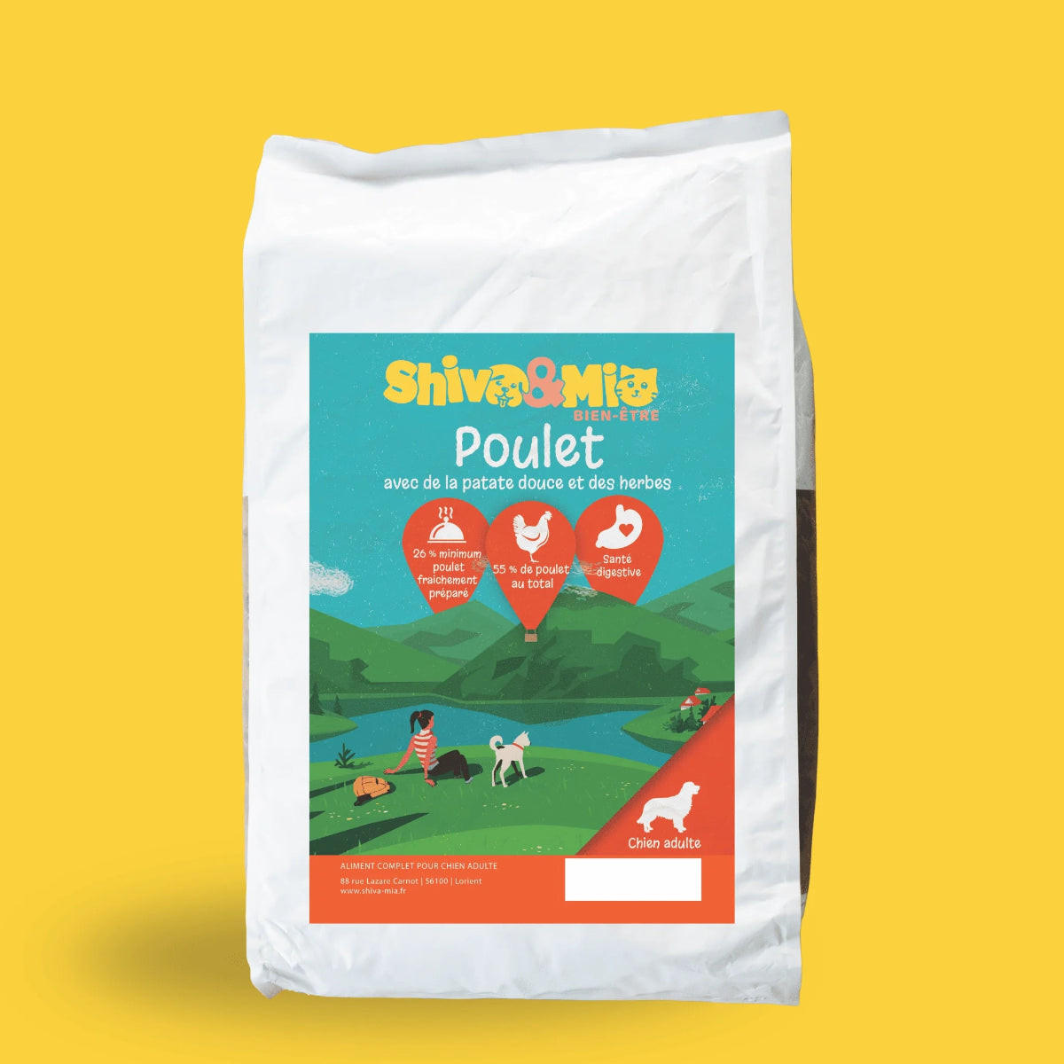 Sac de croquettes premium au poulet Shiva & Mia