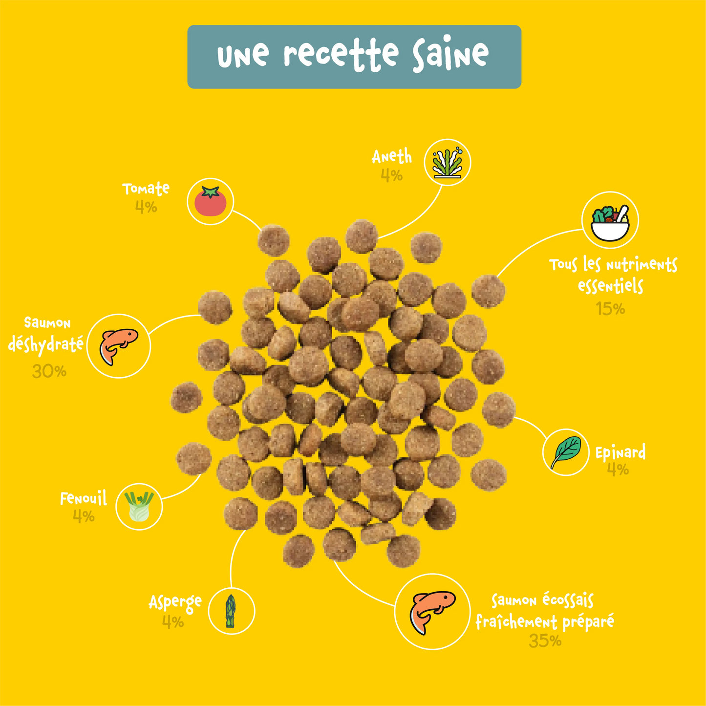 Croquettes sans céréales pour chiots au saumon - Bien-Être+ Shiva & Mia