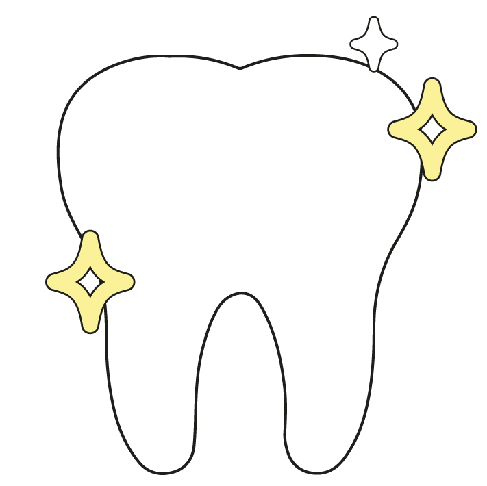 Dent propre et blanc. 