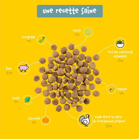 Croquettes sans céréales pour chiots à la dinde Bien-Être+ Shiva & Mia